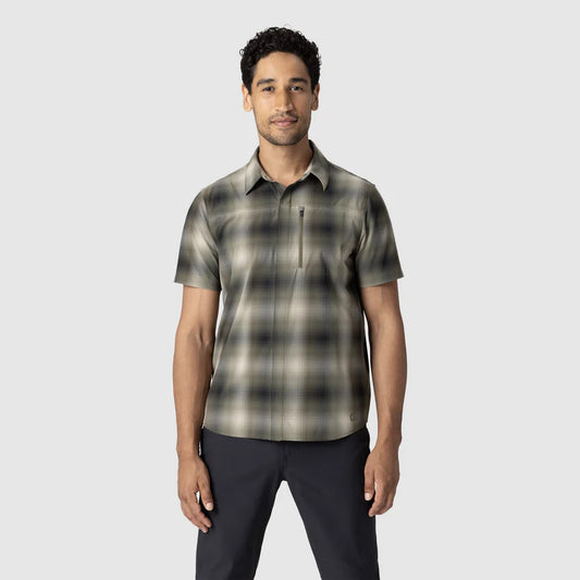 Outdoor Research - Men's Astroman Short Sleeve Sun Shirt - Ranger Green Plaid