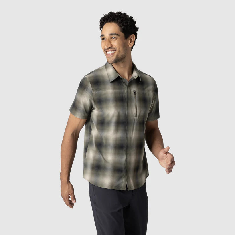 Outdoor Research - Men's Astroman Short Sleeve Sun Shirt - Ranger Green Plaid