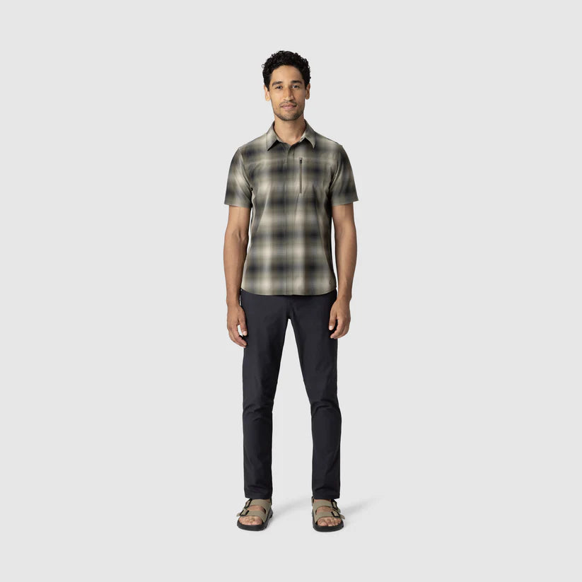 Outdoor Research - Men's Astroman Short Sleeve Sun Shirt - Ranger Green Plaid