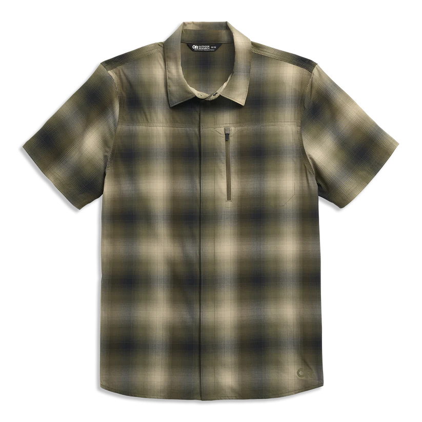 Outdoor Research - Men's Astroman Short Sleeve Sun Shirt - Ranger Green Plaid