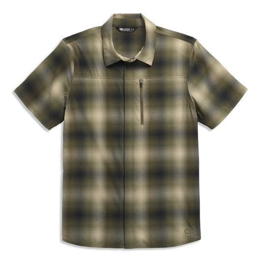 Outdoor Research - Men's Astroman Short Sleeve Sun Shirt - Ranger Green Plaid