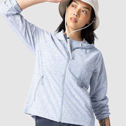 Outdoor Research - Women's Astroman Full Zip Sun Hoodie - Titanium Tamarack Print