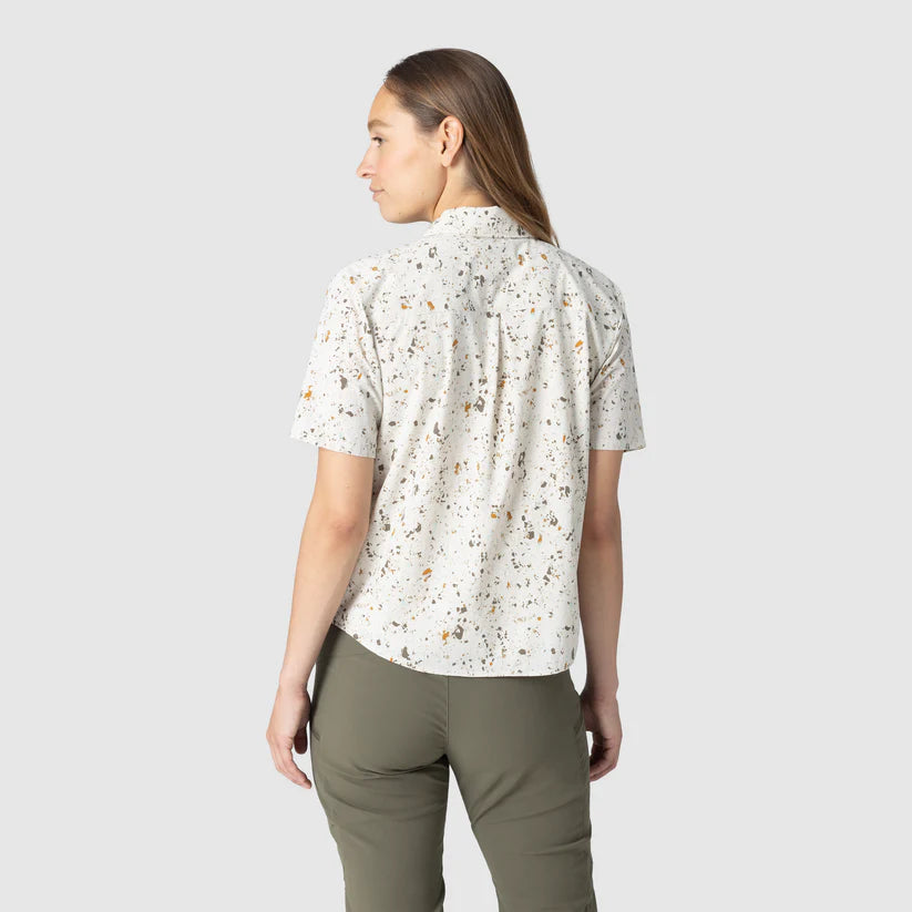Outdoor Research - Women's Astroman Short Sleeve Sun Shirt - Gravel Creekside Print
