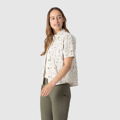 Outdoor Research - Women's Astroman Short Sleeve Sun Shirt - Gravel Creekside Print