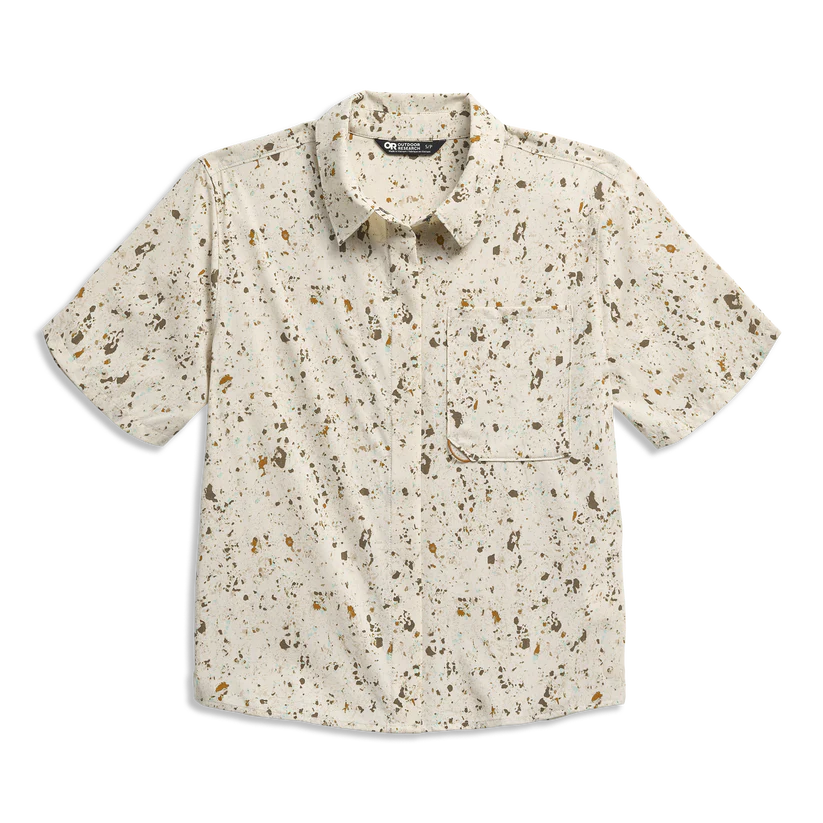 Outdoor Research - Women's Astroman Short Sleeve Sun Shirt - Gravel Creekside Print