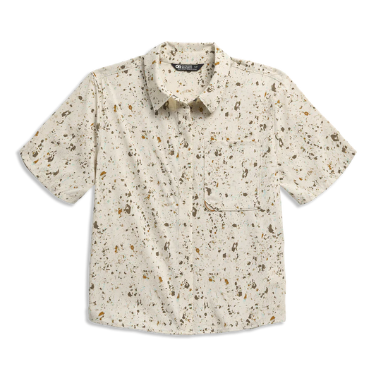 Outdoor Research - Women's Astroman Short Sleeve Sun Shirt - Gravel Creekside Print