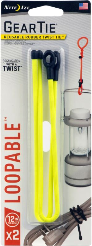 Nite Ize - Gear Tie Loopable Twist Tie - Neon Yellow