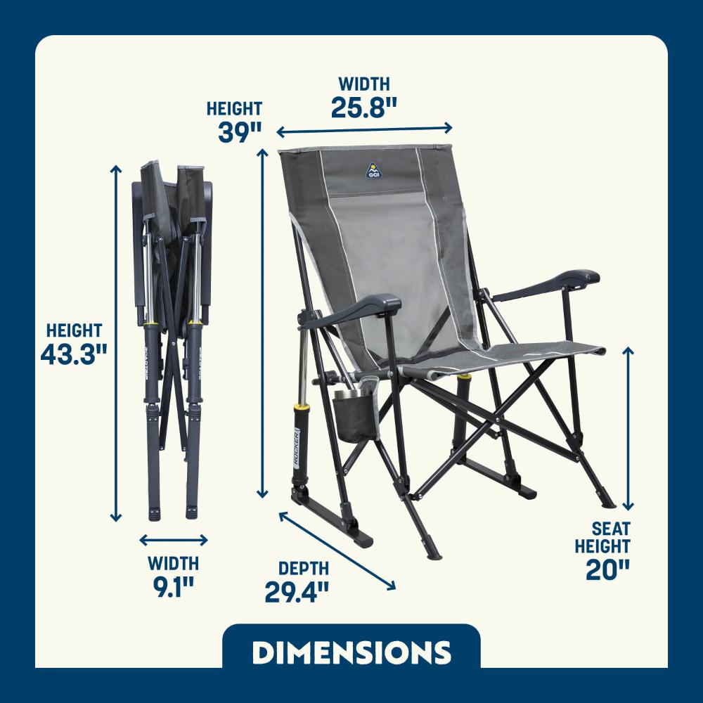 GCI Outdoors - RoadTrip Rocker - Mercury Gray