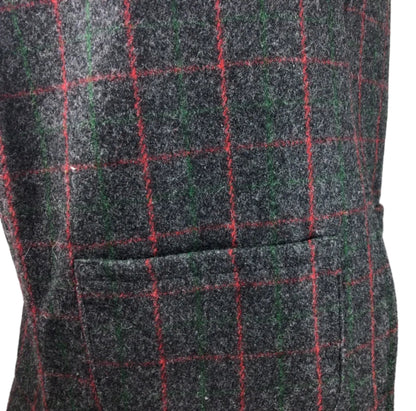 Johnson Woolen Mill Wool Vest Men XXL/Tall Grey/Red