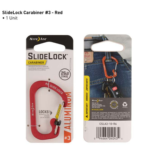 NITE IZE - SLIDELOCK ALUMINUM #3 - Red