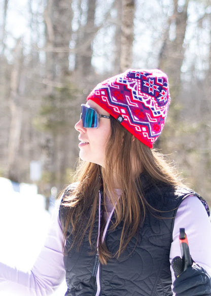 4T2D - Fair Isle Knit Beanie - Red