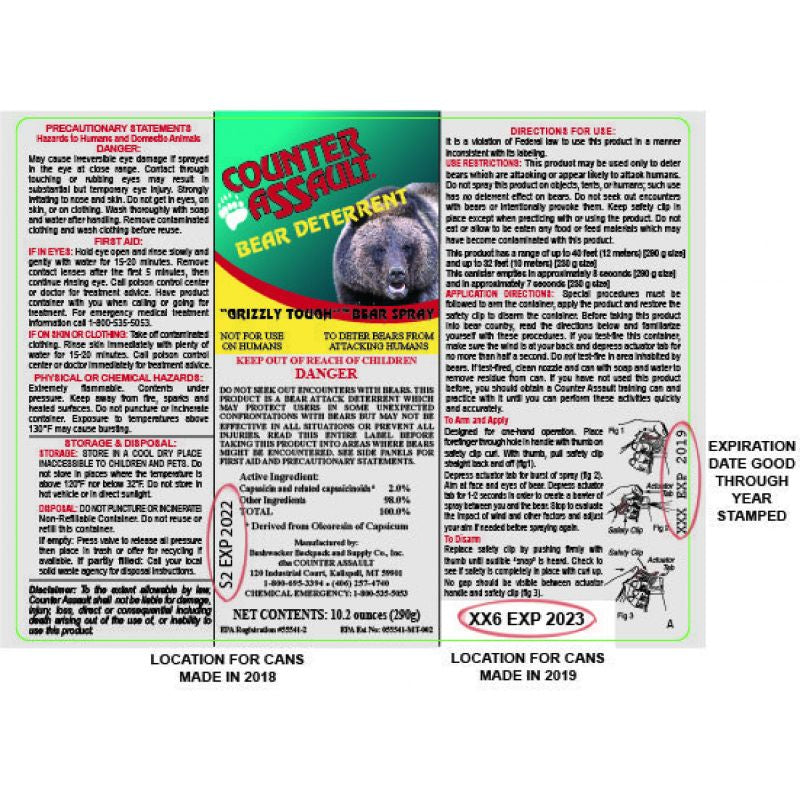 Counter Assault - 8.1oz Bear Spray w/Holster - 8.1