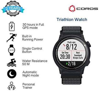 Coros - Pace 2 GPS Sport Watch - Blue Steel