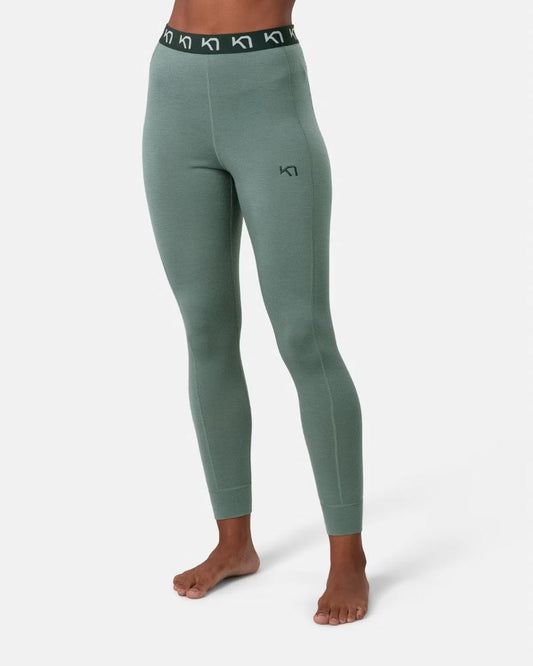 Kari Traa - Klara High Waisted Baselayer Pants - Women's - Dusty Midtone Green