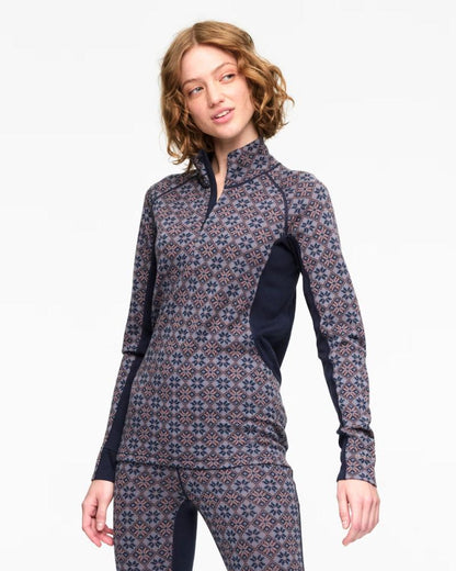 Kari Traa - Rose Light Baselayer Half Zip - Women's - Dark Navy Blue
