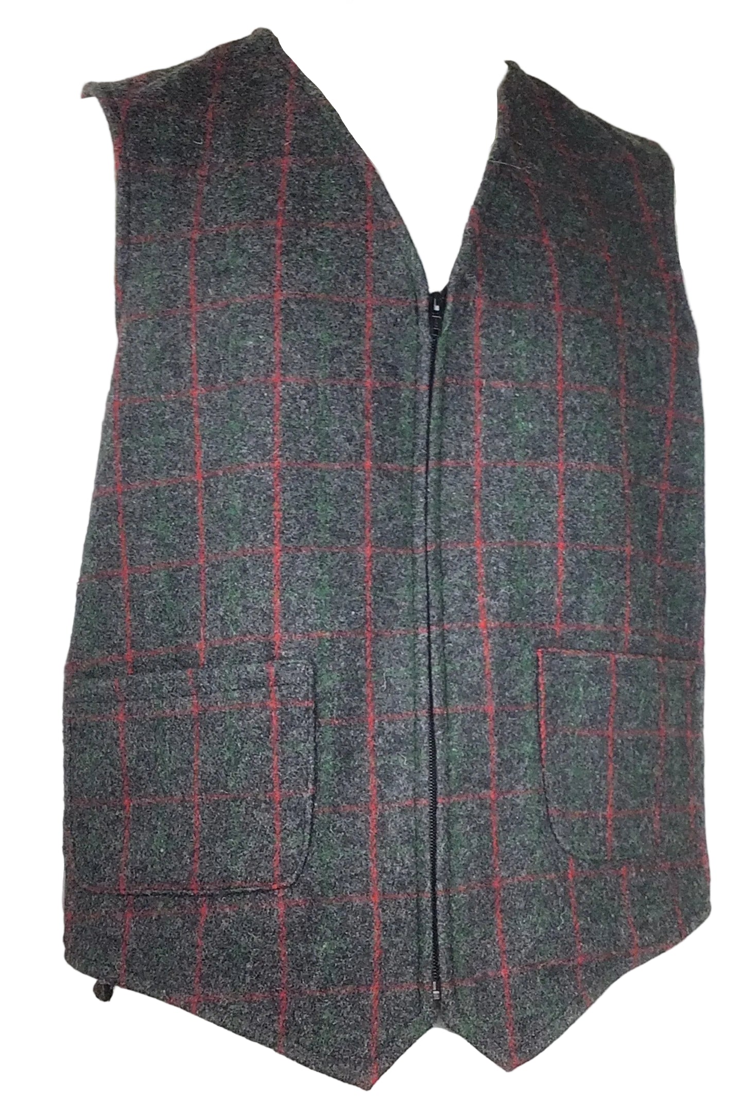 Johnson Woolen Mill Wool Vest Men XXL/Tall Grey/Red