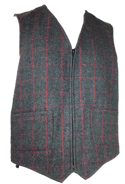 Johnson Woolen Mill Wool Vest Men XXL/Tall Grey/Red