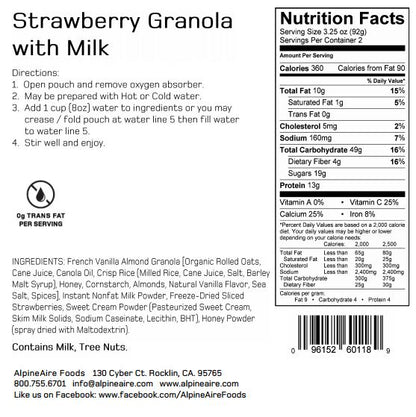 Alpine Aire - Strawberry Granola with Milk