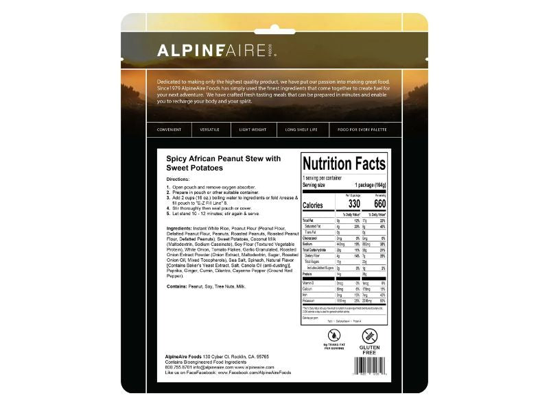 AlpineAire - Spicy African Peanut Stew with Sweet Potatoes