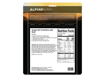 AlpineAire - Ginger Stir Fried Rice with Beef
