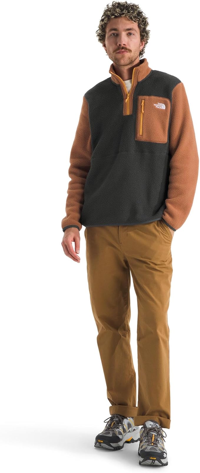 The North Face - Yumiori 1/4 Zip - Men's - Asphalt Grey/Burnt Umber/Summit Gold
