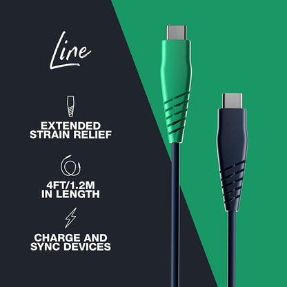 Skullcandy - Line: USB-C To Lightning Charging Cable - Dark Blue /Green