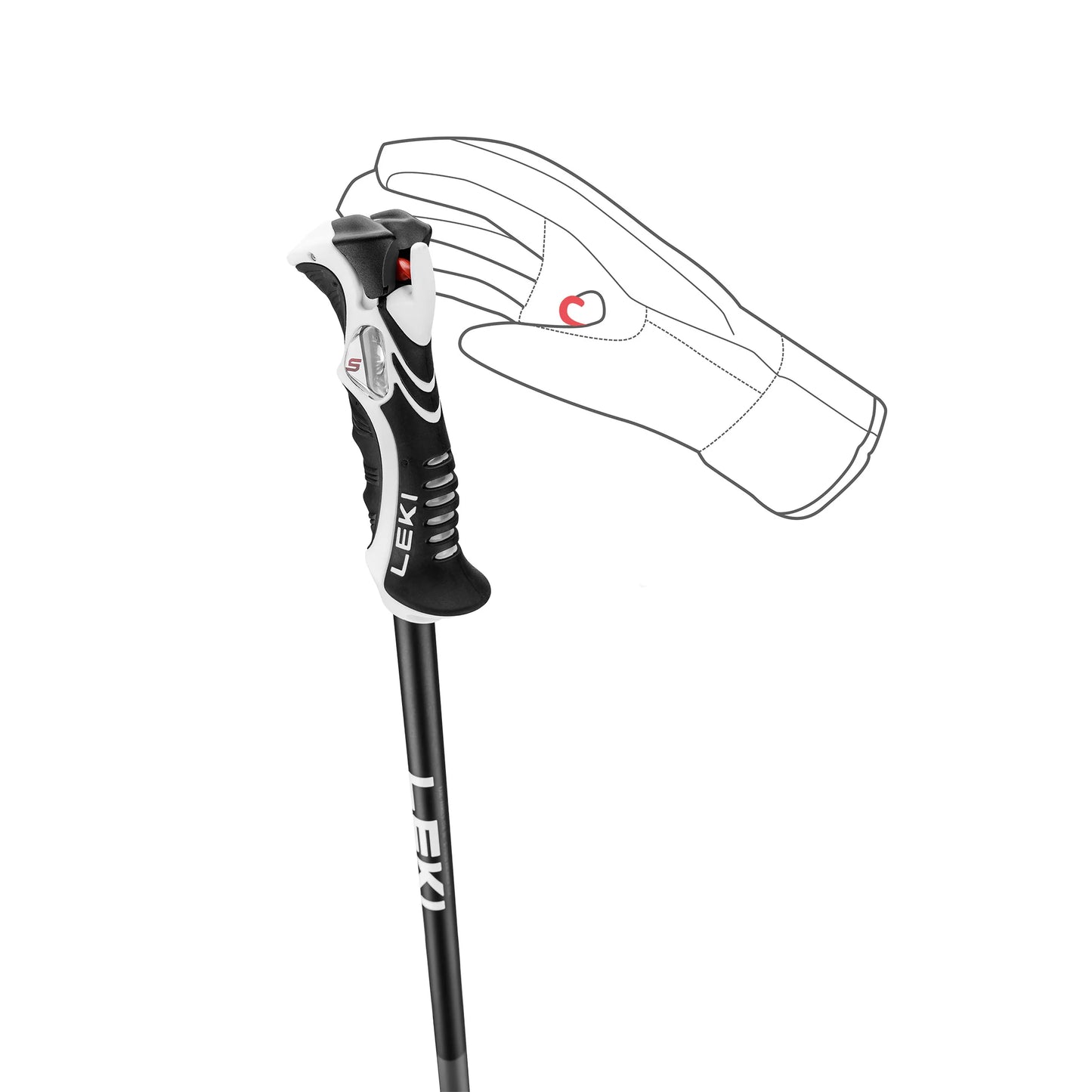 Leki - Bold Lite S Poles - Anthracite Red