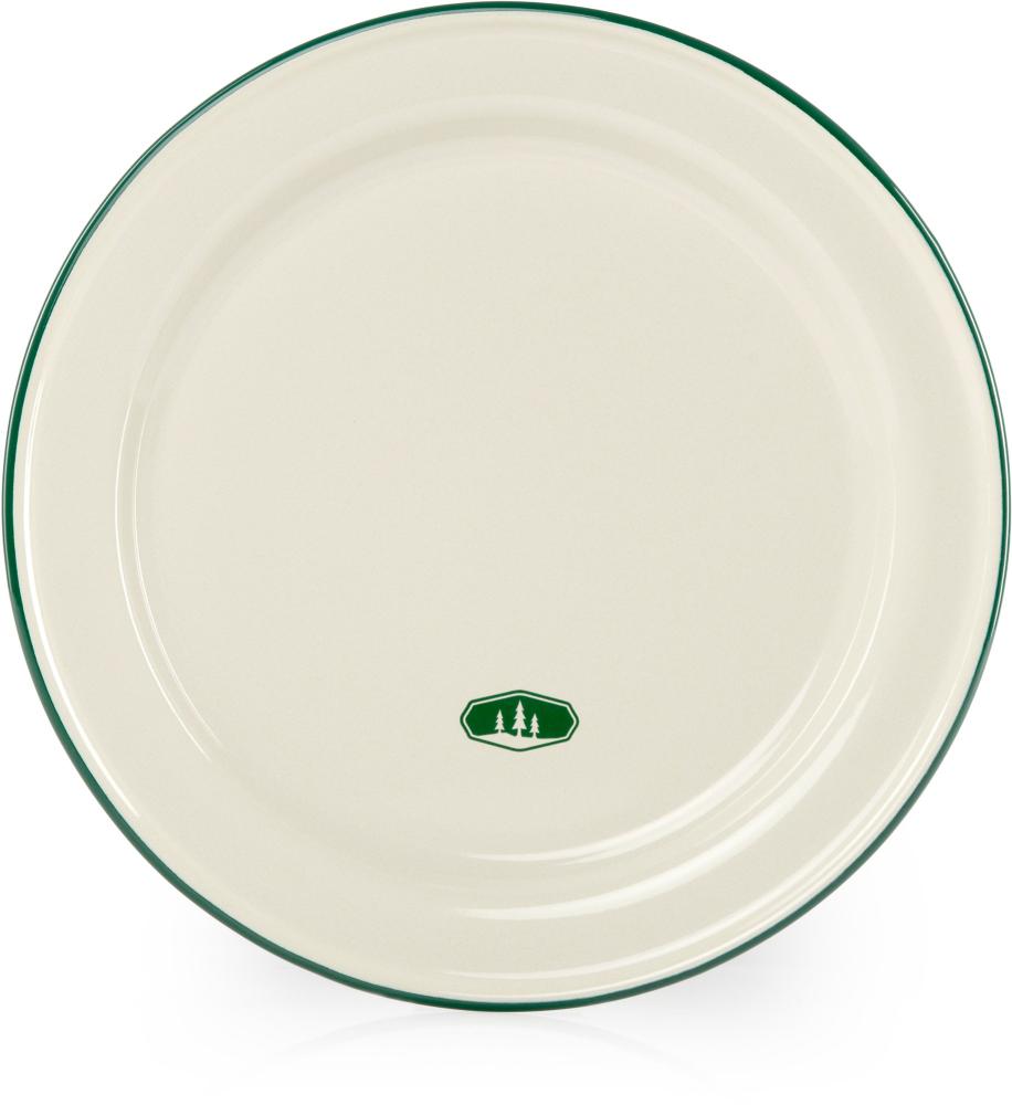 GSI Outdoors - Vintage Enamelware Plate - White Green