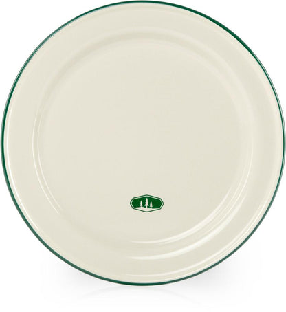 GSI Outdoors - Vintage Enamelware Plate - White Green