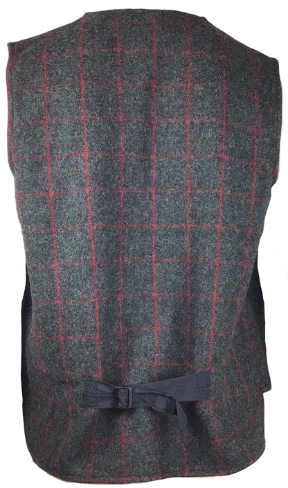Johnson Woolen Mill Wool Vest Men XXL/Tall Grey/Red