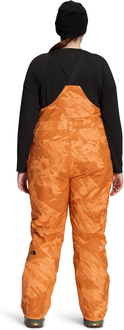 The North Face - Freedom Insulated Bib - Women's - Topaz Tonal Mountainscape Print