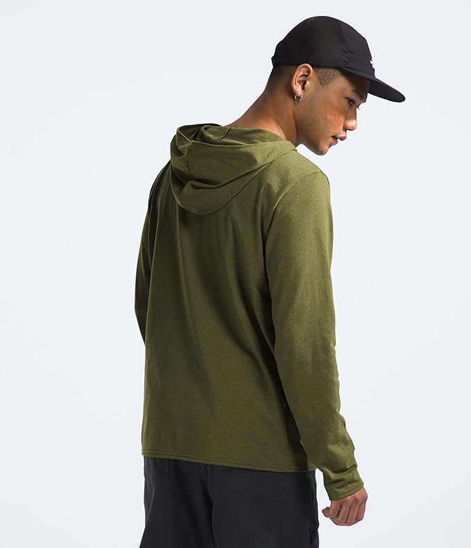 The North Face - Long Sleeve Heritage Patch Hoodie Tee - Men's - Tnf Medium Grey Heather