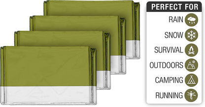 Swiss Safe - Emergency Blankets 4-Pack - Artic Camo