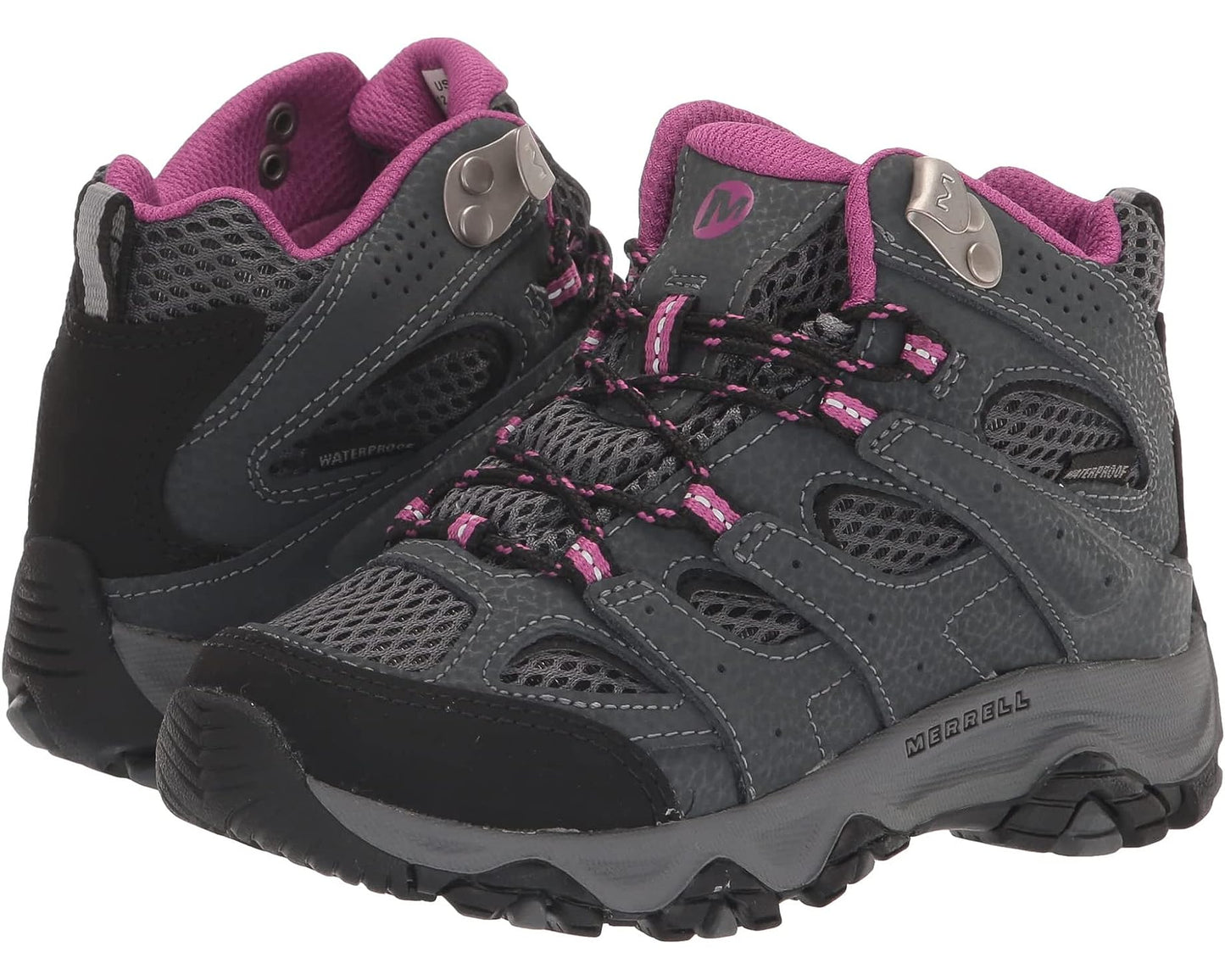 Merrell - Moab 3 Mid Waterproof - Big Kids - Granite/Berry