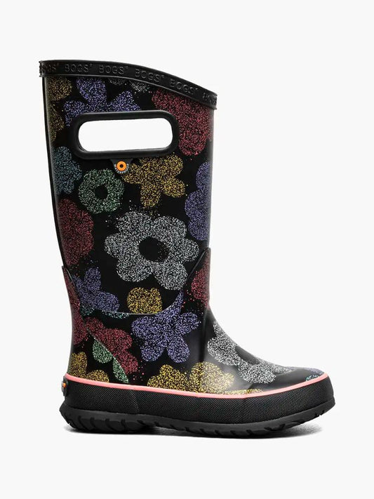 Bogs - Rainboot Airbrush Flowers - Kids' - Black Multi