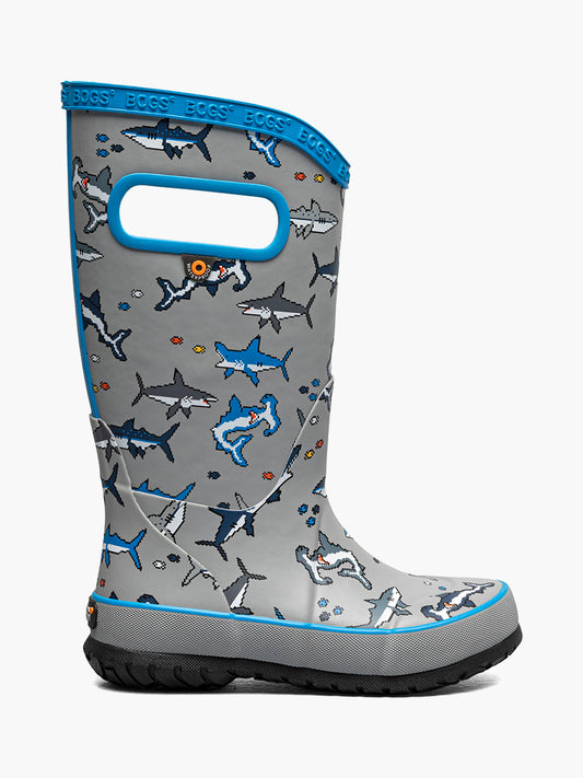 Bogs - Rainboot Pixel Shark - Gray Multi