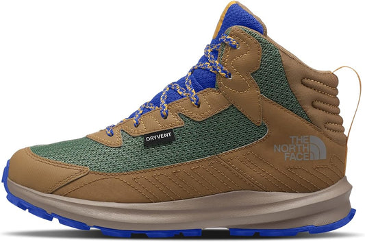 The North Face - Fastpack Hiker Mid WP - Youth - Utility Brown/Deep Grass Green