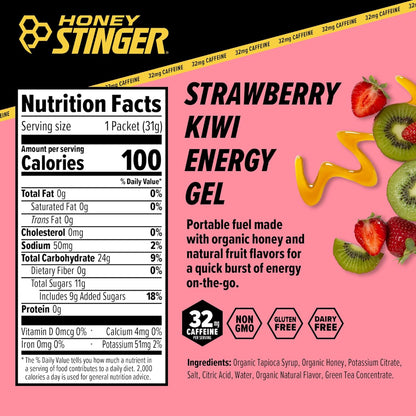 Honey Stinger - Organic Energy Gel - Kiwi-Strawberry w/Caffeine
