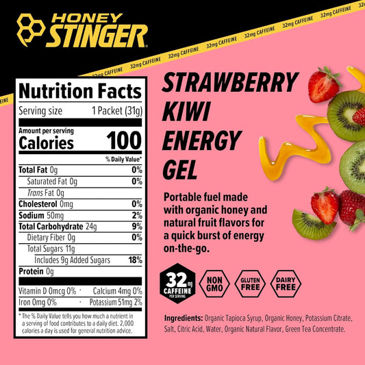 Honey Stinger - Organic Energy Gel - Kiwi-Strawberry w/Caffeine