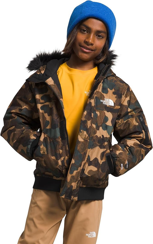 The North Face - Gotham Jacket - Boys' - Utility Brown Camo Texture Small Print