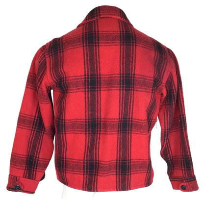 JOHNSON WOOLEN MILL WOOL JKT MEN 42 LG RED/BLK
