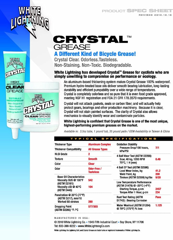 White Lightning - Crystal Grease 3.5oz Tube