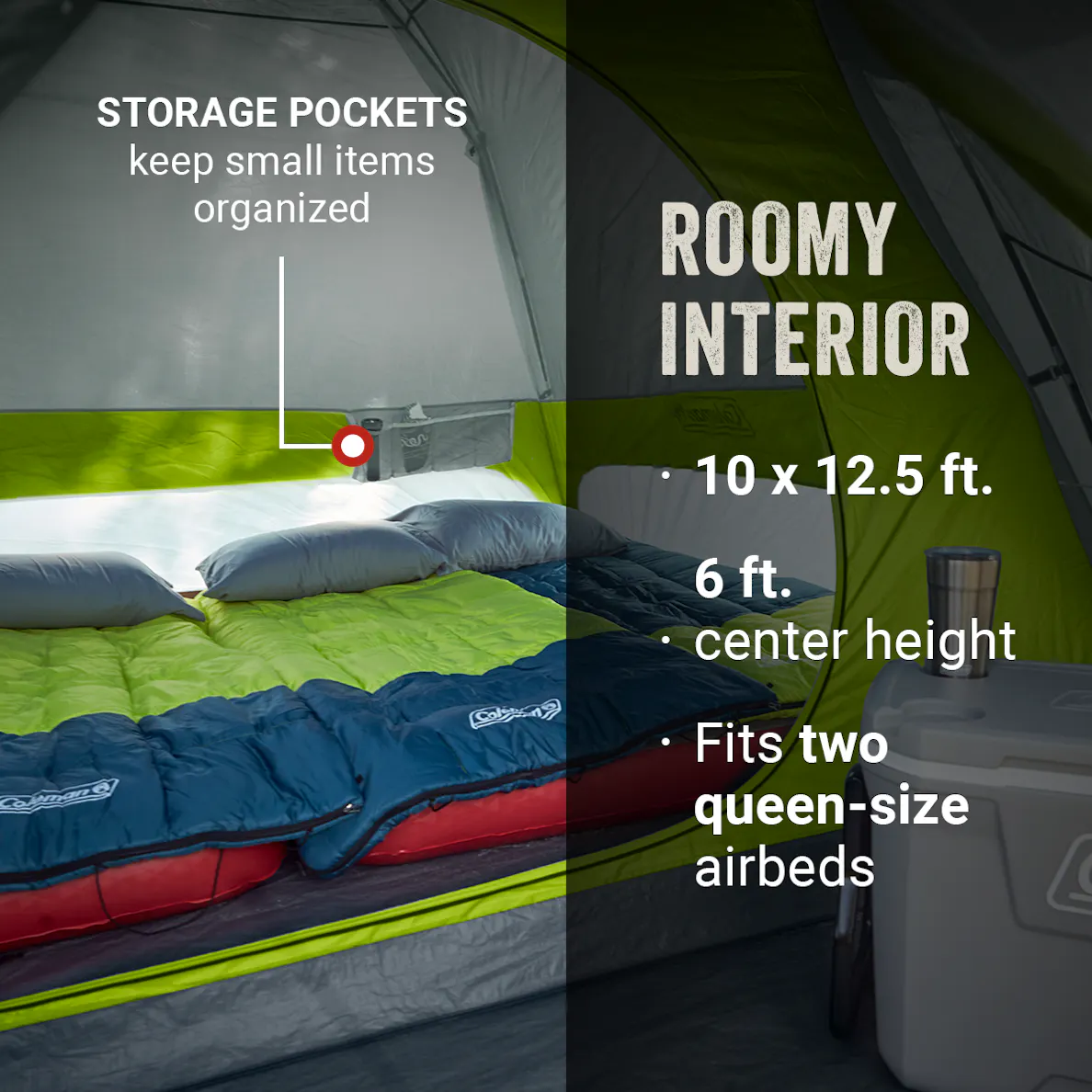 Coleman - Skydome Tent 6P w Screen Room - Rock Grey
