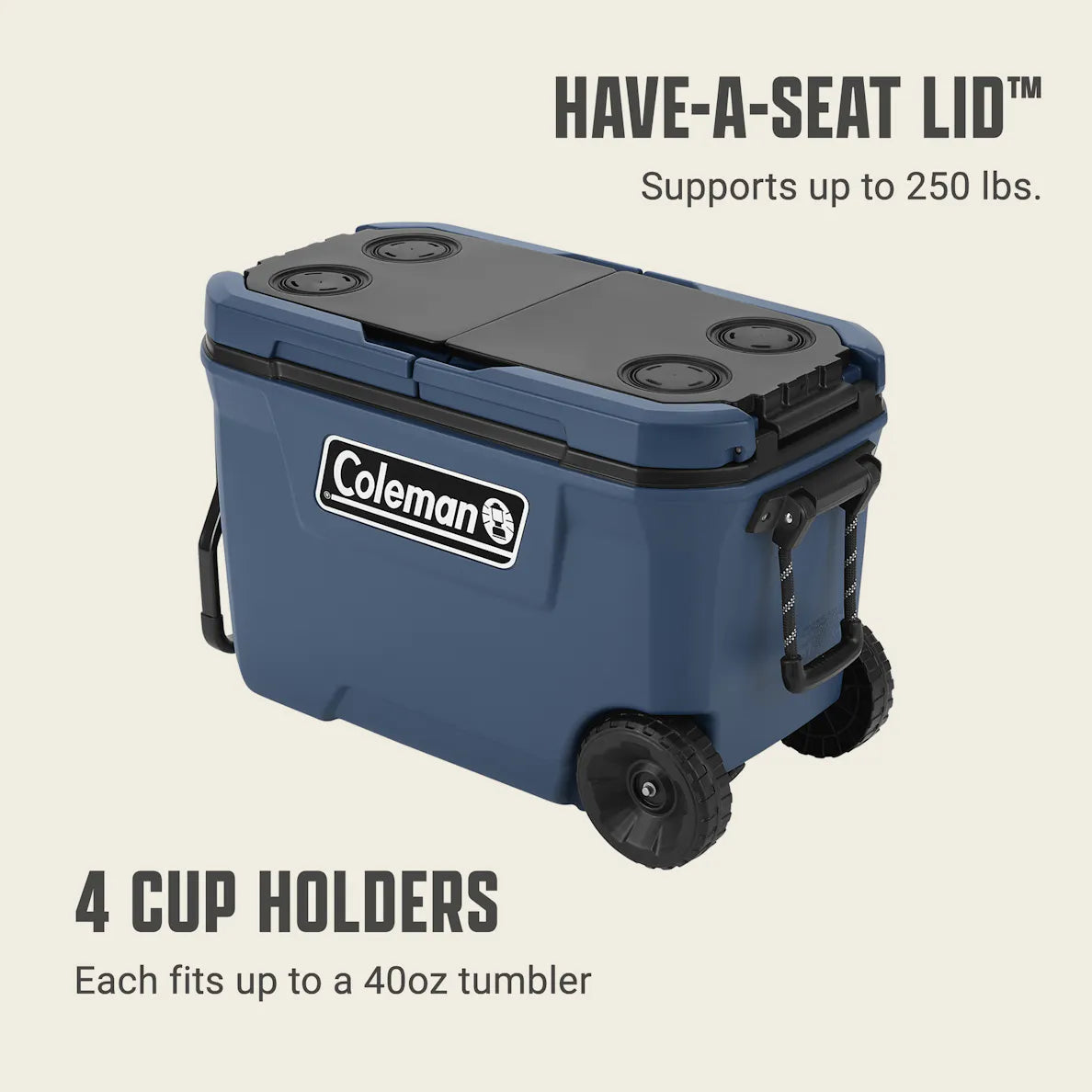 Coleman - Flex N Go Cooler Wheeled 62 QT