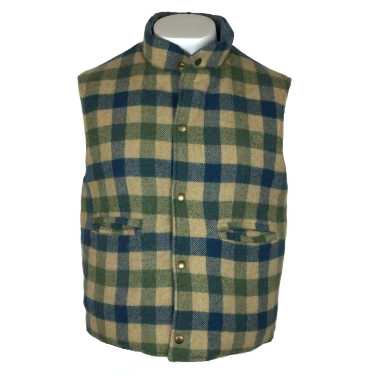 Woolrich 3 in 1 Reversible Vest/Shirt Combo Men Men MD Blue/Plaid