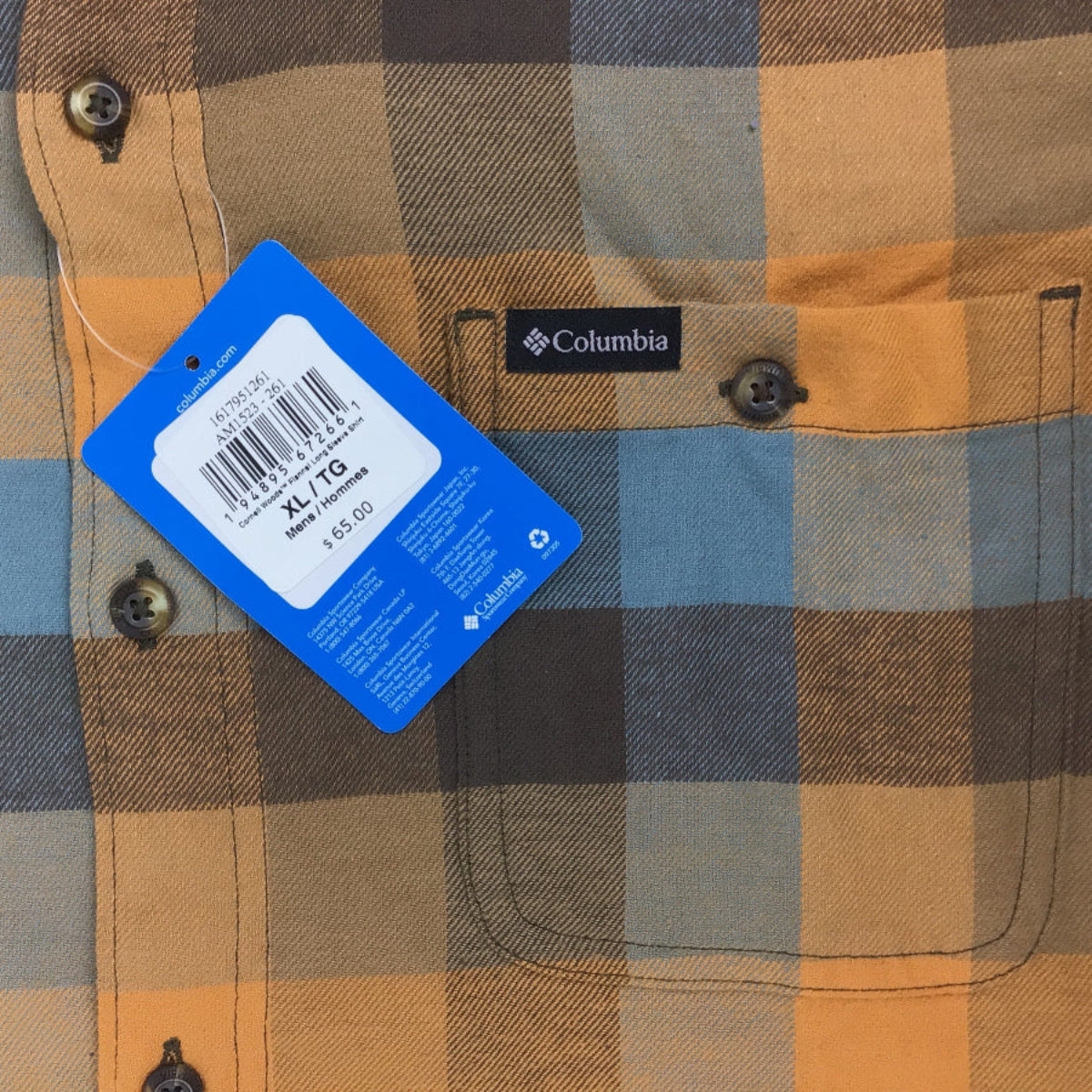 Columbia LS BU Flannel Men XL Brn/Blu