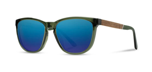 Camp Eyewear - Arrowcrest - Fern / Walnut; HD Plus Polarized Blue Flash