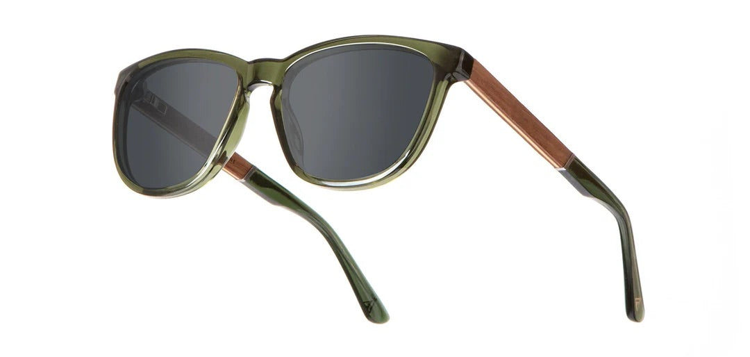 Camp Eyewear - Arrowcrest - Fern / Walnut; Basic Polarized Grey