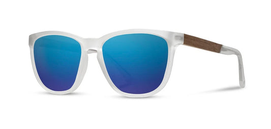 Camp Eyewear - Arrowcrest - Matte Crystal / Walnut; HD Plus Polarized Blue Flash