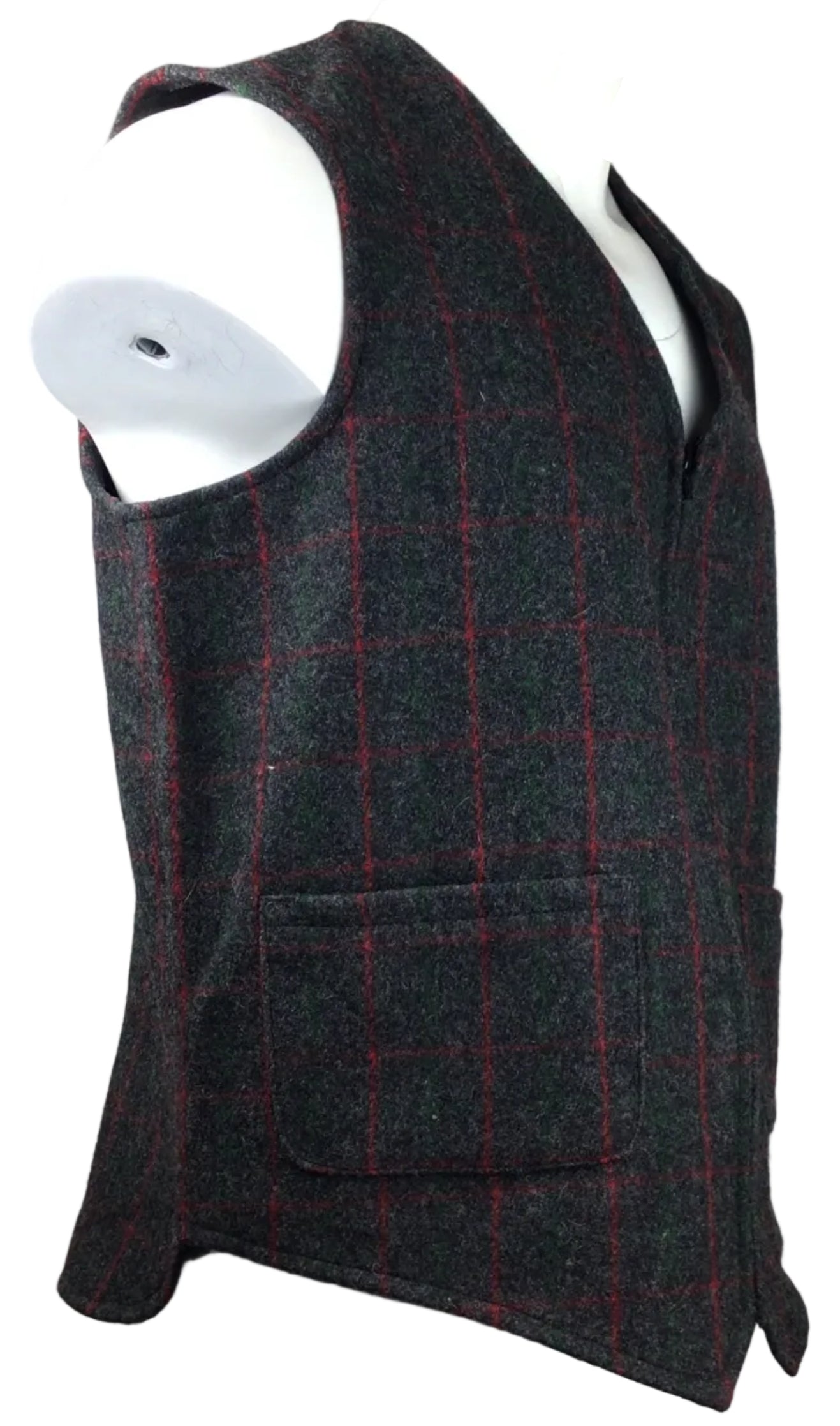 Johnson Woolen Mill Wool Vest Men XXL/Tall Grey/Red